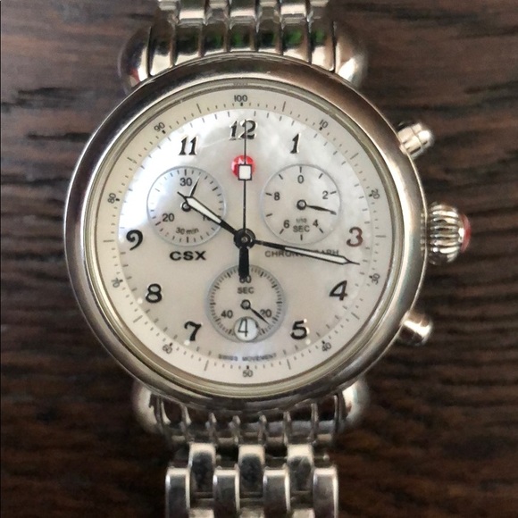 Michele CSX Elegance Women Michele CSX Watch with Silver Strap
